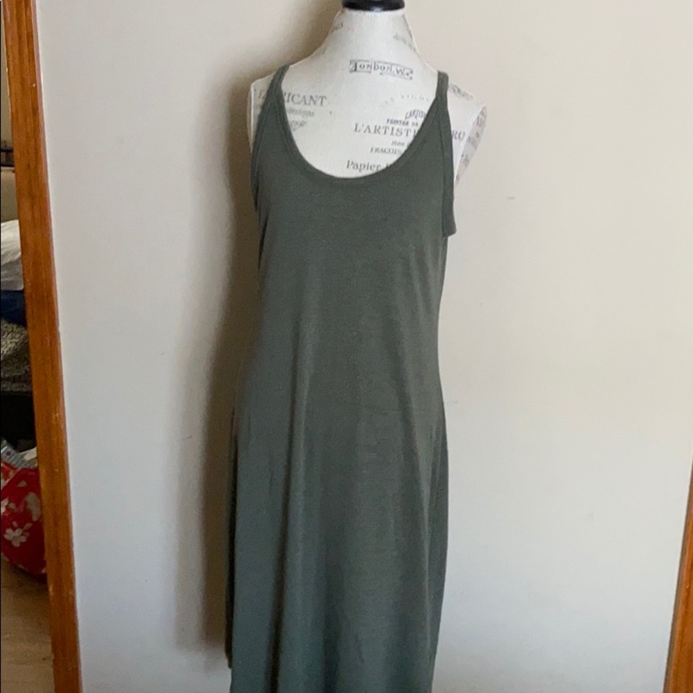 Gap Army Green Midi Dress sz L